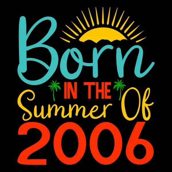 Nascido Verão Summer Typography Shirt Design Verão Cita Letras Design — Vetor de Stock