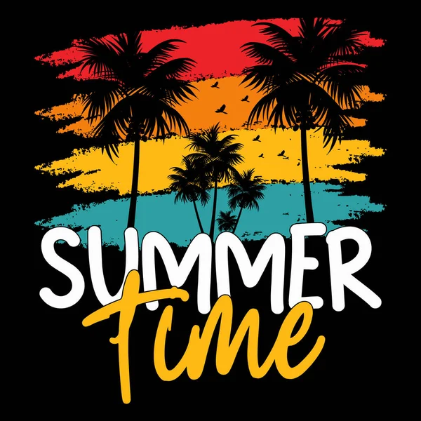 Koszulka Letnia Summer Typography Shirt Design Cytaty Wakacji Design Liternictwo — Wektor stockowy