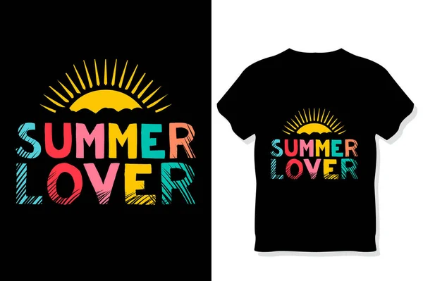 Καλοκαιρινό Shirt Summer Typography Shirt Design Καλοκαιρινά Εισαγωγικά Γράμματα — Διανυσματικό Αρχείο