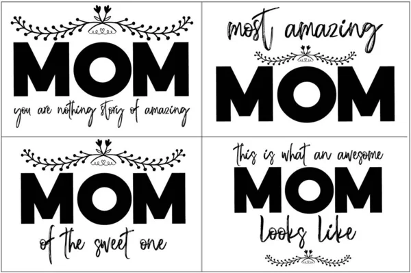 Muttertag Shirt Oder Mom Typografie Shirt — Stockvektor
