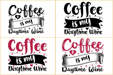 SVG-124; kahve tipografisi tişörtü