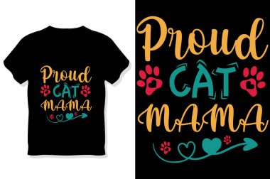 Kedi Tipografisi Tişört Tasarımı 