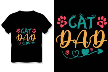 Kedi Tipografisi Tişört Tasarımı 