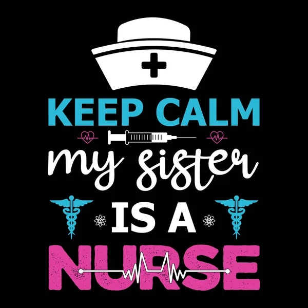간호사 타이포그래피 티셔츠 디자인 간호사가 티셔츠를 인용하다 — 스톡 벡터