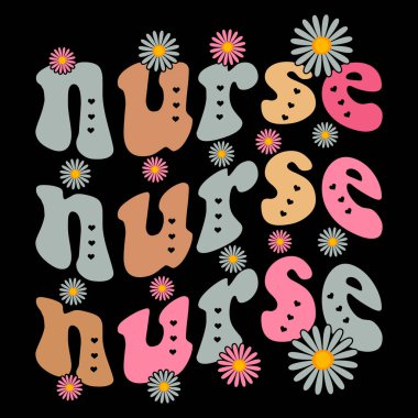 Retro hemşire süblimleşme tişört tasarımı, moda hemşire tasarımı