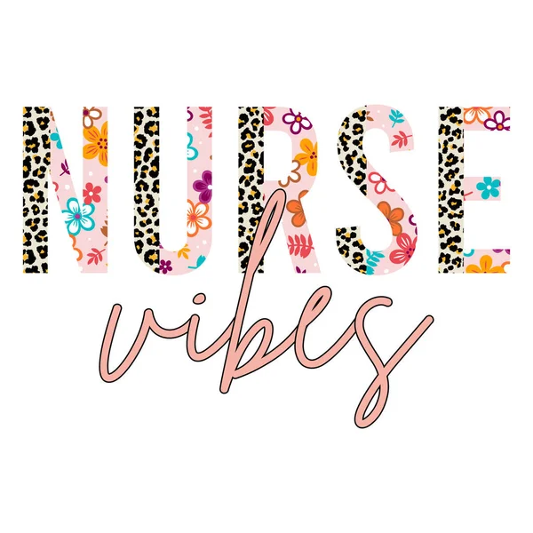 Retro dalgalı hemşire tipografi tişörtü tasarımı