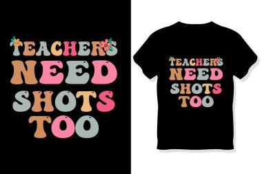 Harika Retro dalgalı Öğretmen tipografi tişörtü tasarımı