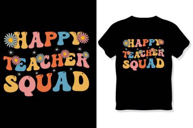 Harika Retro dalgalı Öğretmen tipografi tişörtü tasarımı