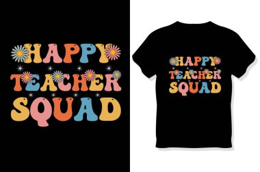 Harika Retro dalgalı Öğretmen tipografi tişörtü tasarımı