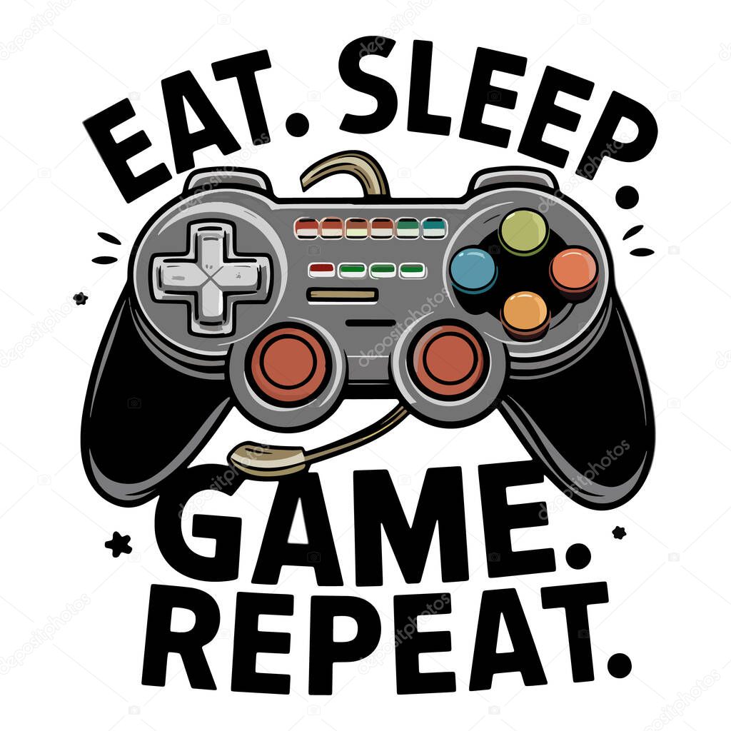Gaming typography t shirt design vector element