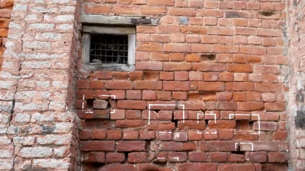 インドのアムリトサルのジャリアンワラ バッグ虐殺現場の壁に弾丸の痕のパン — ストック動画