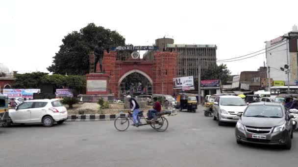 Amritsar Índia Março 2019 Uma Grande Foto Portão Para Bazar — Vídeo de Stock