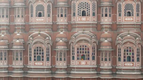 Uma Tarde Perto Inclinar Clip Hawa Mahal Palácio Jaipur Índia — Vídeo de Stock