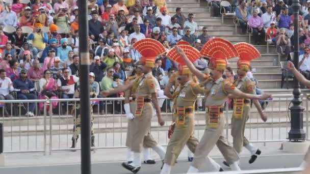 Amritsar India Marca 2019 180P Slow Motion Shot Indiańskiej Straży — Wideo stockowe