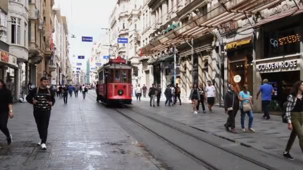 Istanbul Turquia Maio 2019 Clipe 60P Elétrico Taksim Tunel Aproximando — Vídeo de Stock