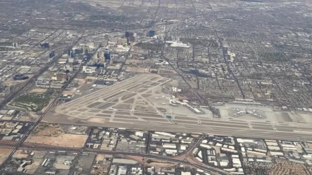 Una Vista Aérea Del Aeropuerto Mccarran Las Vegas Nevada — Vídeos de Stock