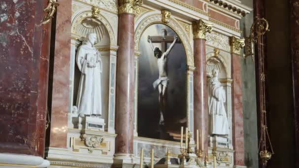 Budapest Hongrie Mai 2019 Zoom Avant Sur Une Peinture Crucifixion — Video