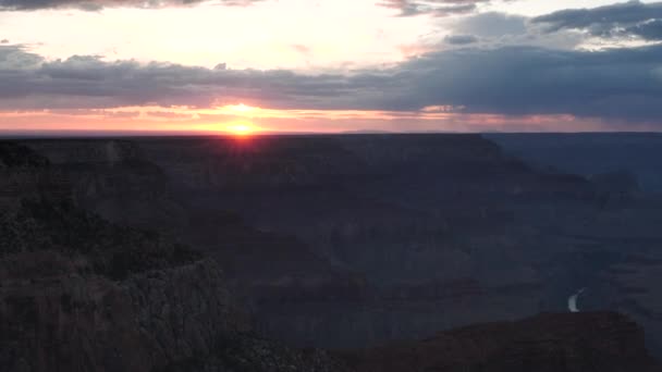 Zoom Out Shot Sun Set Hopi Point Grand Canyon National — Vídeo de Stock