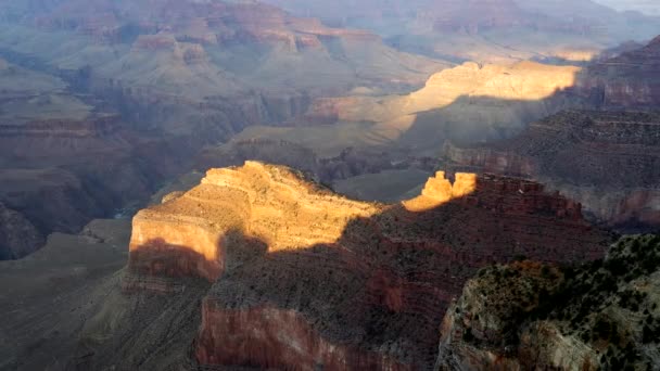 Zoom Sluncem Zalitých Stěnách Kaňonu Místě Hopi Grand Canyonu Arizoně — Stock video