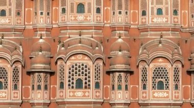 Jaipur, Hindistan 'daki Hawaii Mahal Sarayı' nın aşırı yakın çekim görüntüsü.