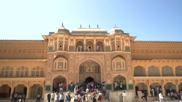 ジャイプール インド 2019年3月22日 インドのジャイプールにあるアマー砦宮殿の外観の広いショット — ストック動画