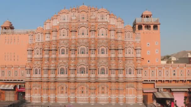 Jaipur India March 2019 Afternoon Wide Angle View Hawa Mahal — Stock Video