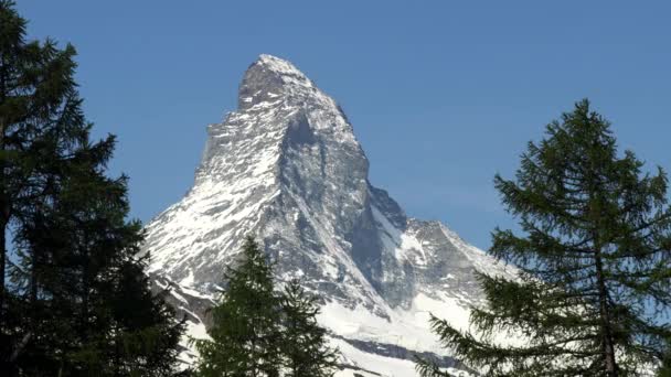 Eine Extreme Nahaufnahme Des Matterhorns Vom Dorf Zermatt Schweiz — Stockvideo