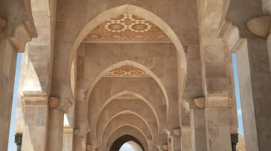 Casablanca, Morroco 'daki Hassan ii Camii' nin geniş görüş açısına sahip.