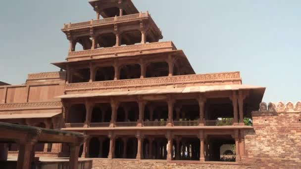Наклон Вверх Клип Панча Махал Фатехпур Сикри Около Агры Индия — стоковое видео