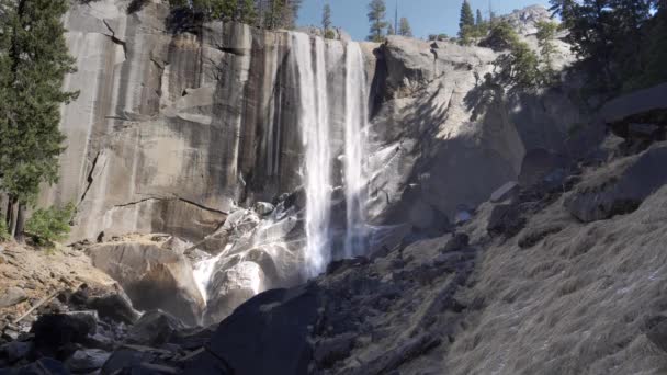 Winter Shot Van Lente Valt Yosemite National Park Californië Verenigde — Stockvideo