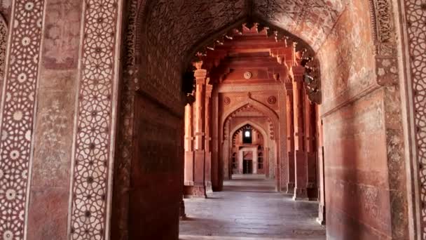 Hindistan Agria Yakınlarındaki Fatephur Sikri Deki Buland Darwaza Kapısı Ndan — Stok video