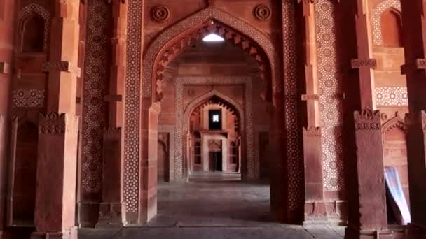 Avra Hindistan Yakınlarındaki Fatehpur Sikri Deki Buland Darwaza Kapısı Nda — Stok video