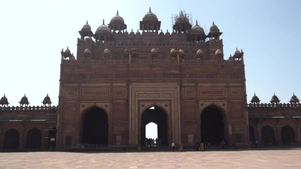 Исторические Ворота Буланд Дарваза Фатехпур Сикри Около Агры Индия — стоковое видео