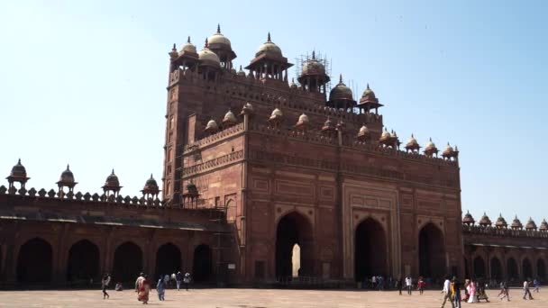 Avra Hindistan Yakınlarındaki Fatephur Sikri Deki Buland Darwaza Kapısı Doğru — Stok video