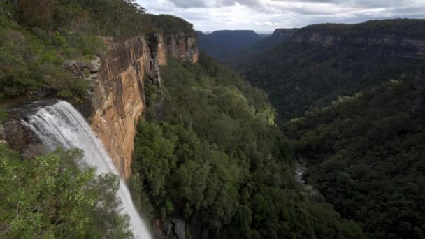 Wide Angle Spring Afternoon Clip Fitzroy Falls Morton National Park — Stock Video