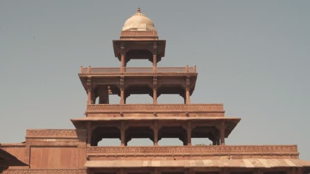 Inclinación Abajo Clip Pancha Mahal Palacio Las Ruinas Fatephur Sikri — Vídeos de Stock