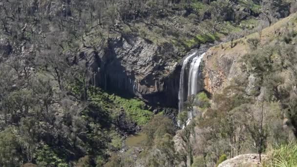 Zoom Lower Ebor Falls Ebor Nsw Australia — Stock Video