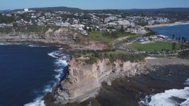 オーストラリアの中央海岸のテリグリルの技術のタイプ空中撮影を明らかにする — ストック動画