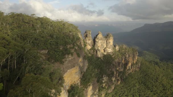 Afternoon Pan Three Sisters Katoomba Blue Mountains Nsw Australia — Stock Video