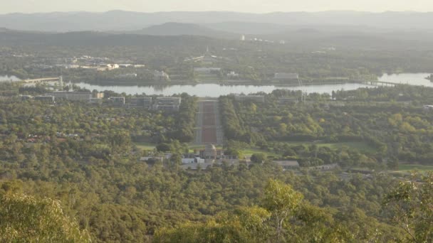 Höst Eftermiddag Utsikt Över Canberra Från Ainslie Akten Australien — Stockvideo