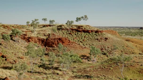 Mattina Panning Shot Ngumban Cliff Lookout Nella Regione Pilbara Dell — Video Stock