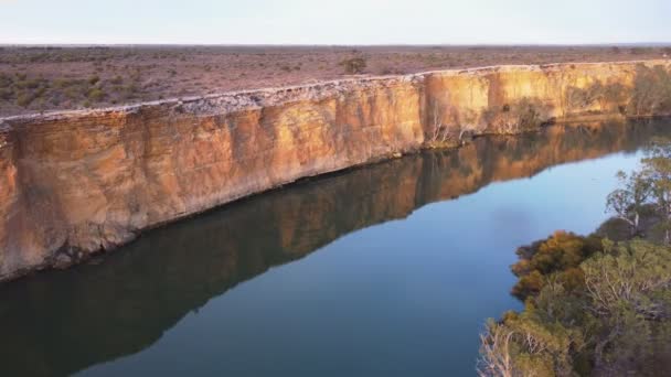 Panoramiczne Ujęcie Klifów Rzeka Murray Dużym Zakręcie Południowej Australii — Wideo stockowe