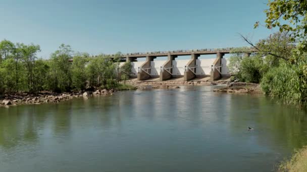Φράγμα Εκτροπής Του Kununurra Μέρος Του Συστήματος Άρδευσης Του Ποταμού — Αρχείο Βίντεο
