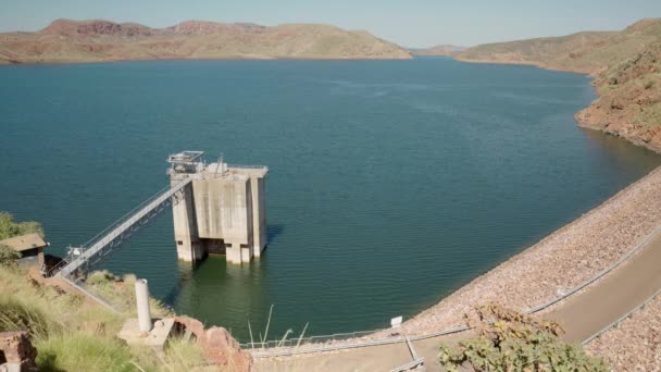 Torre Admisión Para Central Hidroeléctrica Argyle Dam Cerca Kununurra Australia — Vídeos de Stock