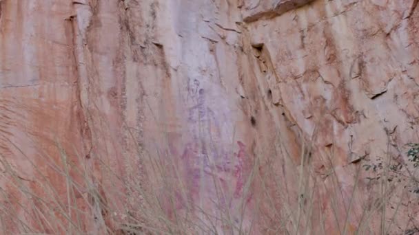 Zoomen Aboriginal Rock Art Bij Nitmiluk Kloof Ook Bekend Als — Stockvideo