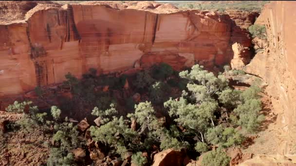 在澳大利亚北部的瓦特尔卡国家公园 从国王峡谷的边缘看到的悬崖峭壁的潘宁镜头 — 图库视频影像