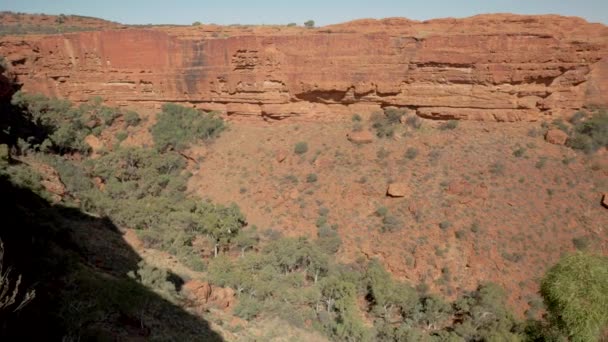 Panning Right Clip Kings Canyon Rim Trail Watarrka National Park — Stock Video