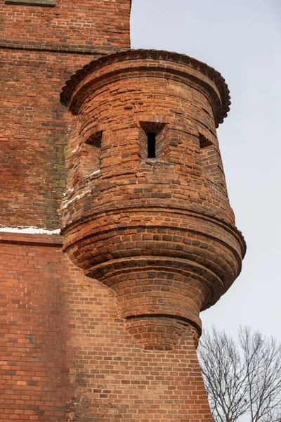 Old brick tower in the city of Krakow