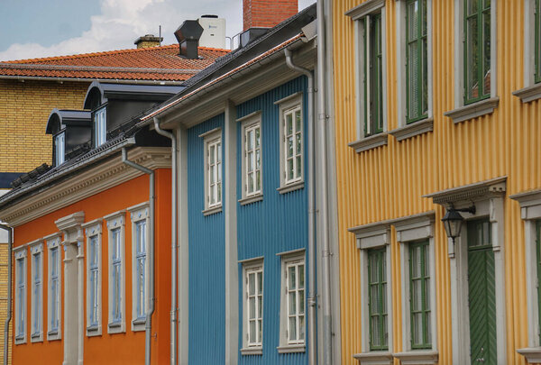 Colorful buildings in the city during day