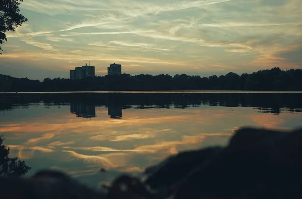 Вид Озеро Місті — стокове фото